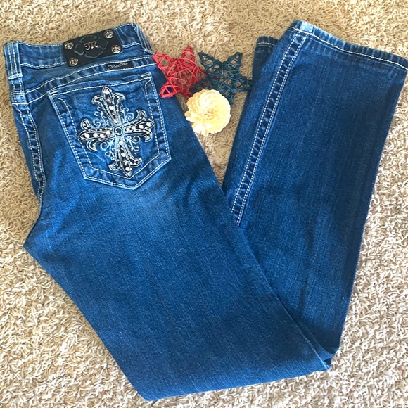 Miss Me Denim - MISS⚜️ME Cross✝️Bling Bootcut JEANS Size 31 JP5074